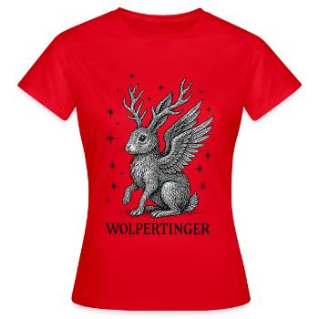 Mythical creature - The Wolpertinger - Women's T-Shirt - red - Front - AI Model Female 172 dark (172cm)