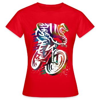 Balade à moto colorée - T-shirt Femme - rouge - Devant - AI Model Female 172 dark (172cm)
