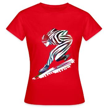 Sport speed skating - Women's T-Shirt - red - Front - AI Model Female 172 dark (172cm)