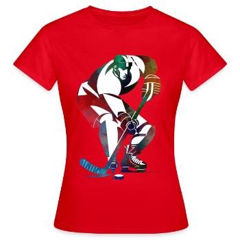 Art du hockey sportif - T-shirt Femme - rouge - Devant - AI Model Female 172 dark (172cm)