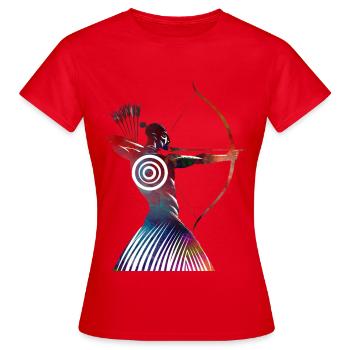 Colorful Shield Archer - Women's T-Shirt - red - Front - AI Model Female 172 dark (172cm)