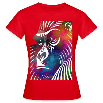Portrait of a Gorilla - Women's T-Shirt - red - Front - AI Model Female 172 dark (172cm)
