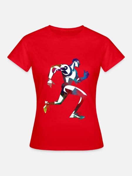 Farbenfroher Läufer - Frauen T-Shirt - Rot