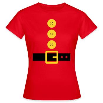 Gnome nain elfe costume boutons ceinture cadeau - T-shirt Femme - rouge - Devant - AI Model Female 172 dark (172cm)