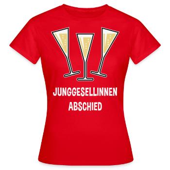 Junggesellinnenabschied Sektgläser Trichter Zu 3C - Frauen T-Shirt - Rot - Vorne - AI Model Female 172 dark (172cm)