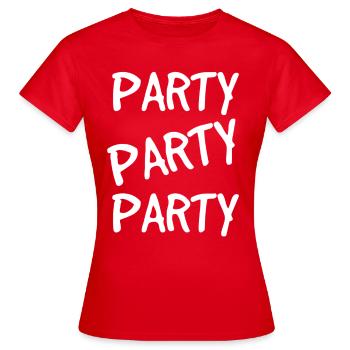 Party Party - Women's T-Shirt - red - Front - AI Model Female 172 dark (172cm)