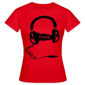 Headphones Conception Casque audio Wave: Funk - T-shirt Femme - rouge - Devant - AI Model Female 172 dark (172cm)