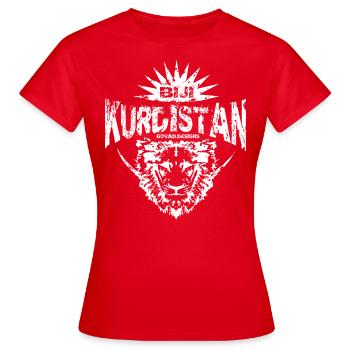 Kurdistan-weiß - Frauen T-Shirt - Rot - Vorne - AI Model Female 172 dark (172cm)