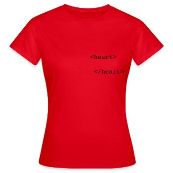html heart - T-shirt Femme - rouge - Devant - AI Model Female 172 dark (172cm)