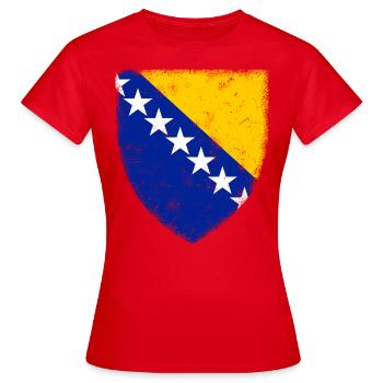 Bosnien und Herzegowina - Frauen T-Shirt - Rot - Vorne - AI Model Female 172 dark (172cm)
