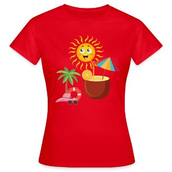 vacances d’été dans le sang - T-shirt Femme - rouge - Devant - AI Model Female 172 dark (172cm)