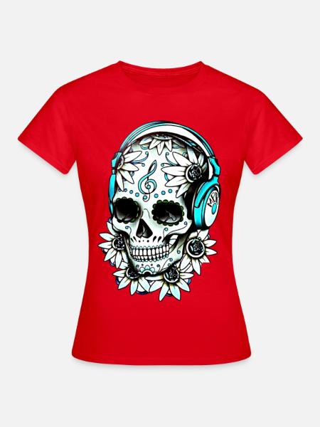 Musik Skull - Frauen T-Shirt - Rot