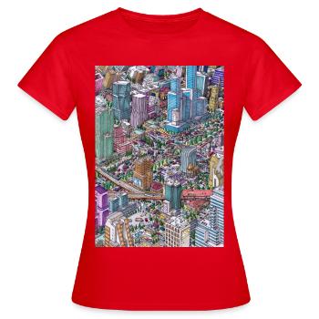Gribouillage urbain coloré - T-shirt Femme - rouge - Devant - AI Model Female 172 dark (172cm)