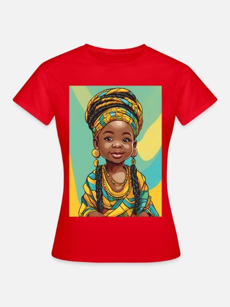 Buntes Afro-Porträtkind - Frauen T-Shirt - Rot