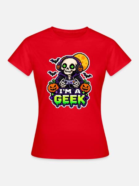 Ich bin ein Halloween-Nerd - Frauen T-Shirt - Rot