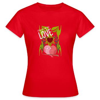 Traum der grossen Liebe - Vogelmotiv - Frauen T-Shirt - Rot - Vorne - AI Model Female 172 dark (172cm)