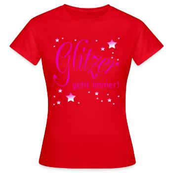 Glitter fonctionne toujours - T-shirt Femme - rouge - Devant - AI Model Female 172 dark (172cm)