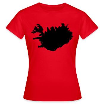 Islande Islande - T-shirt Femme - rouge - Devant - AI Model Female 172 dark (172cm)