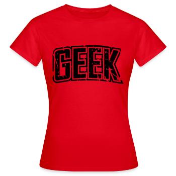 lettrage détresse cru geek - T-shirt Femme - rouge - Devant - AI Model Female 172 dark (172cm)