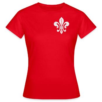 Lys (Fleur-de-Lis) Fleur de lys VINTAGE - T-shirt Femme - rouge - Devant - AI Model Female 172 dark (172cm)
