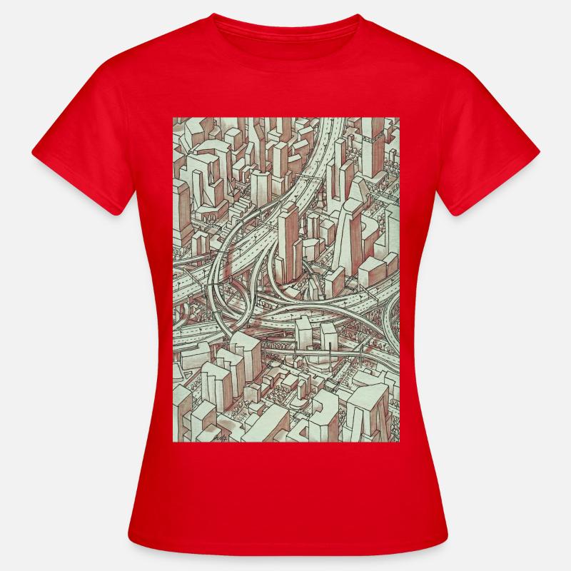Wireframe Intersection - Women's T-Shirt - red