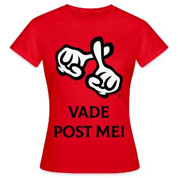 Vade Post Me! (Kreuz / Bibel / Religion / 2C) - Frauen T-Shirt - Rot - Vorne - AI Model Female 172 dark (172cm)