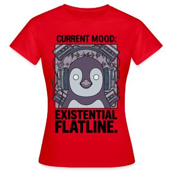 Aktuelle Stimmung Existenzielle Nulllinie - Frauen T-Shirt - Rot - Vorne - AI Model Female 172 dark (172cm)