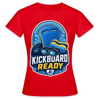 KICKBOARD READY - Frauen T-Shirt - Rot - Vorne - AI Model Female 172 dark (172cm)