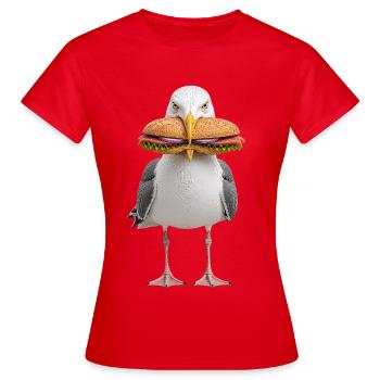 Rouleaux de herrgull avec poisson - T-shirt Femme - rouge - Devant - AI Model Female 172 dark (172cm)