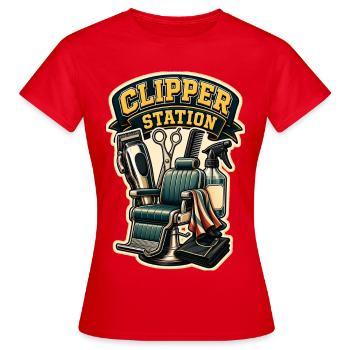 GARE CLIPPER - T-shirt Femme - rouge - Devant - AI Model Female 172 dark (172cm)