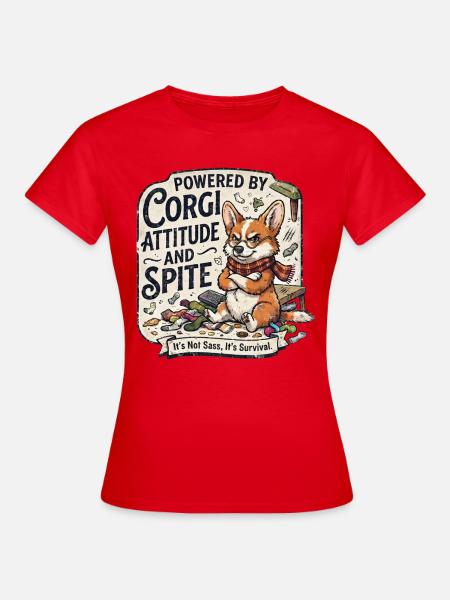 Corgi-Einstellung und Groll - Frauen T-Shirt - Rot