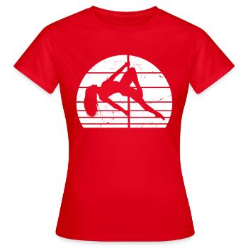 Pole Dance Pole Dancing Girl Pole Fitness - Pole D - T-shirt Femme - rouge - Devant - AI Model Female 172 dark (172cm)
