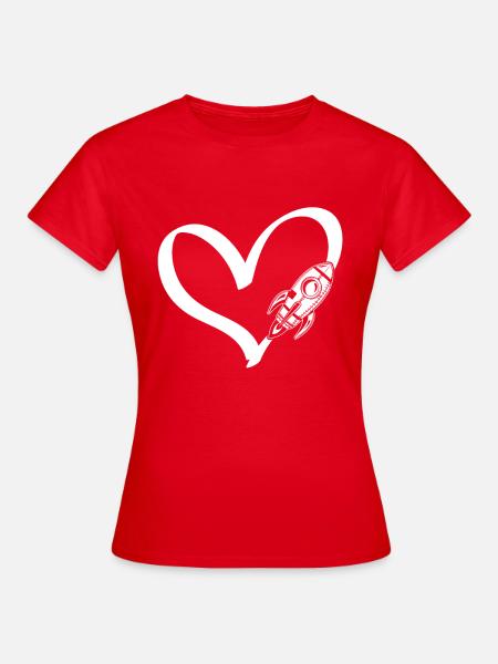 Space Travel Heart Space Rocket Aerospace Space Sh - Frauen T-Shirt - Rot