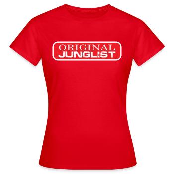 Original Junglist Drum and Bass DnB 90s Red Remix - T-shirt Femme - rouge - Devant - AI Model Female 172 dark (172cm)