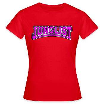 DNB Ladies Pink Junglist | Original Junglist - T-shirt Femme - rouge - Devant - AI Model Female 172 dark (172cm)