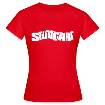 Stuttgart - Frauen T-Shirt - Rot - Vorne - AI Model Female 172 dark (172cm)