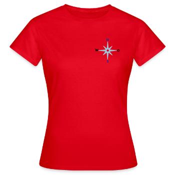 Boussole Directions cardinales Étoile Boussole Maritimes - T-shirt Femme - rouge - Devant - AI Model Female 172 dark (172cm)