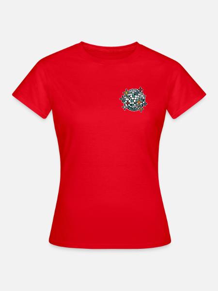 Spiegelkugel farbenfroh - Frauen T-Shirt - Rot