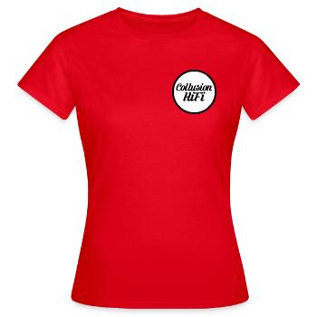 Collusion-HiFi_Logo - Frauen T-Shirt - Rot - Vorne - AI Model Female 172 dark (172cm)