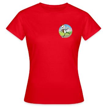 Wander Figur verabschiedet sich. - Frauen T-Shirt - Rot - Vorne - AI Model Female 172 dark (172cm)