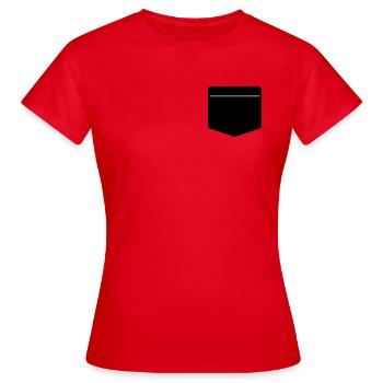 Poche poitrine - T-shirt Femme - rouge - Devant - AI Model Female 172 dark (172cm)