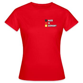 Fabriqué en Allemagne Deutschland Design - T-shirt Femme - rouge - Devant - AI Model Female 172 dark (172cm)