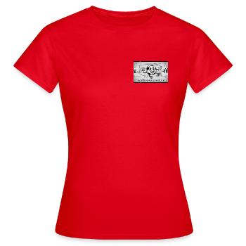 Fußballtor Cartoonjubel Teamgeist - Frauen T-Shirt - Rot - Vorne - AI Model Female 172 dark (172cm)