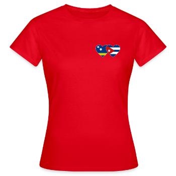Curacao Kuba Flagge Herz - Frauen T-Shirt - Rot - Vorne - AI Model Female 172 dark (172cm)