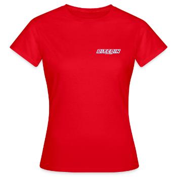 Bitcoin est 2009 - Variant - Frauen T-Shirt - Rot - Vorne - AI Model Female 172 dark (172cm)