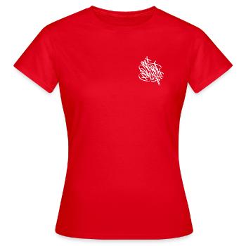 "Street Script" handstyle - Women's T-Shirt - red - Front - AI Model Female 172 dark (172cm)