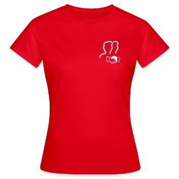 Logo poignée de main des Silhouettes jumelles - T-shirt Femme - rouge - Devant - AI Model Female 172 dark (172cm)