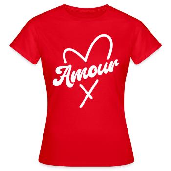 Amour - Women's T-Shirt - red - Front - AI Model Female 172 dark (172cm)