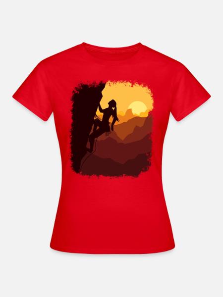 Echte Mädchen Klettern - Frauen T-Shirt - Rot
