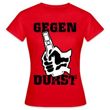 Gegen Durst - Frauen T-Shirt - Rot - Vorne - AI Model Female 172 dark (172cm)